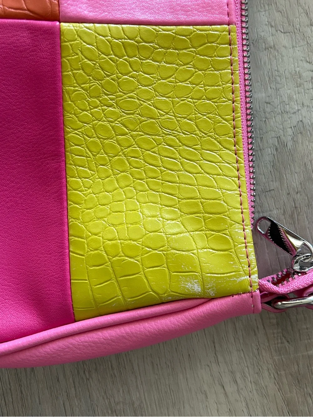 Wild Fable Colorblock Pink Shoulder Bag with Orange & Yellow Panels